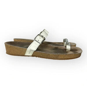 Mephisto Ilaria Slide Sandal  in White Patent Leather